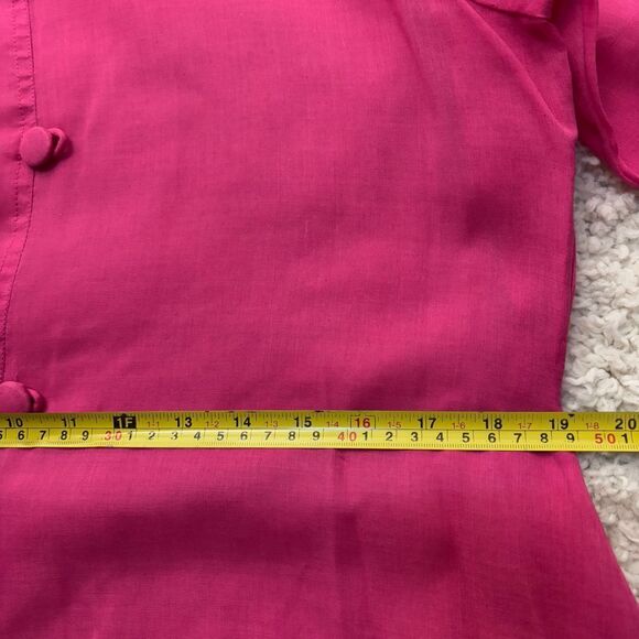 Surinder Creations Pink Hand Painted Horse Print Dress Sheer Bohemian Cover Up - Picture 7 of 12